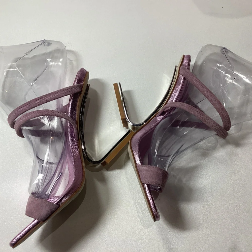 Jeffrey Campbell Geometric Sandal Pink  Suede Metallic - Picture 13 of 16